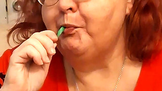BBW Nurse Vicki Is Sucking and Licking a Candy Cane Fir You