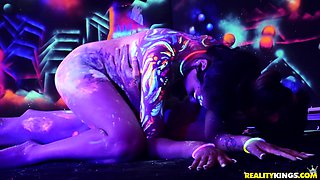 Kitty Love's Blacklight Romance Fuels Latina Bikini Passion