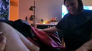 Amateur MILF Helps Casual Wank and Swallows Thick Cum in Mouth Close Up