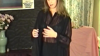 Blonde Teases Naked Body on Couch in Lingerie