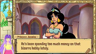 Iris gives a handjob in Akabur's uncensored queen trainer game