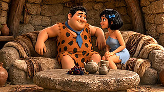 Hungry Caveman Comes Home Wife's Bestie Takes Care of His Appetite