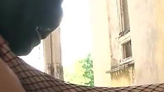 Making a guy suck my strapon outdoor