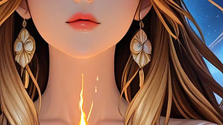 Cosmic Nude Goddess Slideshow: Galactic Blue Aura & Molten Crystals - Ai Fantasy Erotica Video