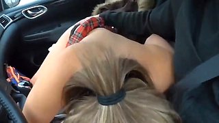 ScarlettRavenXOs Plaid Skirt Ride with Stranger in Snowy Car to School