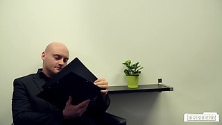 Lilli Vanillis Golden Allure Fuels Intense German Office Desire