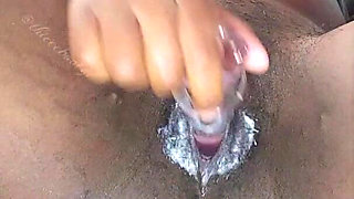 Creamy Ebony Pussy Fucked Until She Squirts!