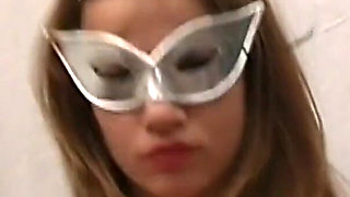 Horny Masked Married MILF Masturbates Beautiful Hairy Pussy with Fingers and Sex Toys