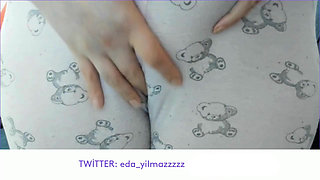 Cameltoe- Swollen Pussy- Masturbate with Pajama- Rubbing Pussy with Pajama