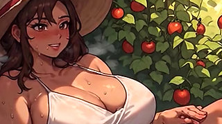Waifu Garden Lady POV - Panties Aside Penetration & Bench Close-up Fucking