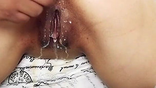 Milk enema squirting milk with my ass