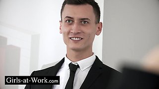 Buxom Liza Del Sierra gets railed in the office