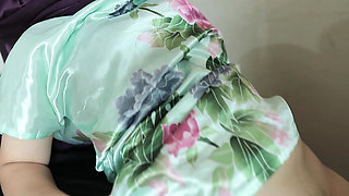 Indian girl with a plump ass, fucked by a masseuse because she was too sexy wearing a transparent satin dress