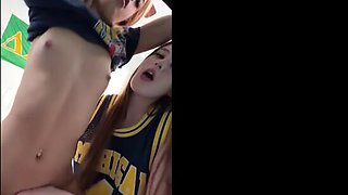 2 Michigan School Bi-otches Share Frat Bone