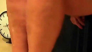 Showing of Shiny Legs in Transparent Highheels