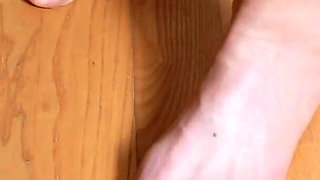 Sheer Nylon Feet Gliding on Wooden Floor - Slow Asmr Sliding Sounds