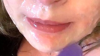 Blonde tight pussy babe solo toy fun in glamour masturbation
