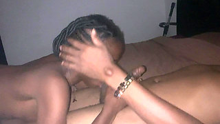 Sexy African  Teen Maid  Sneaks to my Room To surprise with Very Suckulent Sloppy Blowjob  after a hard days work Real Homemade