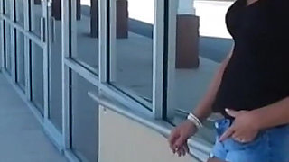 Smoking in High Heels and Booty Shorts