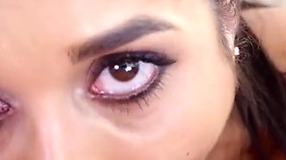 Brazilian teen Abby Lee Brazil POV deepthroat blowjob and cum swallow
