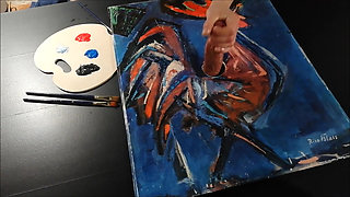 Horny Artist Cock Massage Cumshot