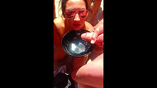 Massive Bukkake at Le Cap D'agde, Used by Strangers and Cuckold Ending with My Husband