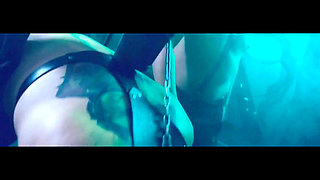 Pony Mask Slut Bent Over in Harness Tease