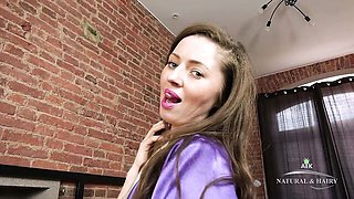 Bunny Undresses and Rubs Her Natural Bush