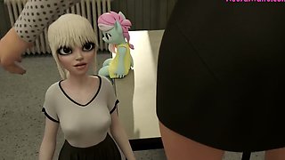 Sexy futa teacher gets monster cock anal