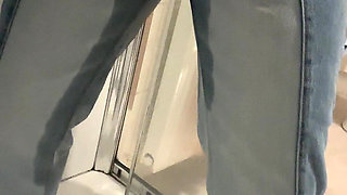 I Put on Blue Jeans and They Got Wet From My Squirt and It Looks so Beautiful! Look at My Horny Jeans