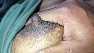 Asian with Natural Hairy Breasts Gives Full Body Show