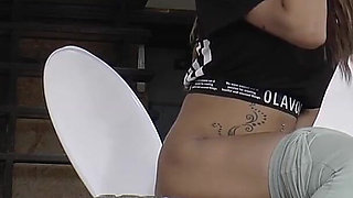 Nomi Melone Smokes and Pees on the Toliett Box