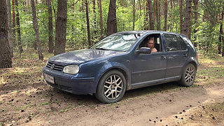 Forest Cranking Frustration Turns Into Horny Breakdown and Rough BJ Rescue