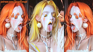 Chapter 2: Anime characters get their faces thoroughly covered in cum.