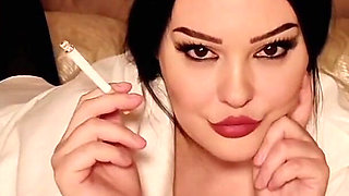 Smoking Fetish Seduction in Stockings