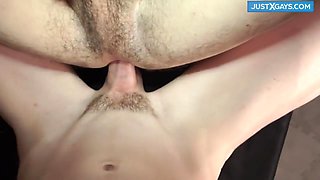 Lover Boy In Skinny Boy Bends Over As Lover Drills His Ass To A Cumshot