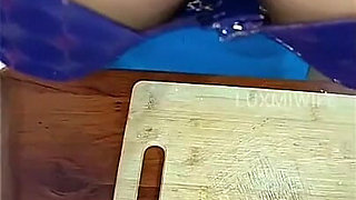 Sexy Cooking in Blouse Petticoat & Pussy Show