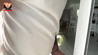 This Young with Glasses Is Having Fun Alone, I Join Her to Slap Her Ass!