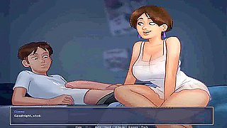 Summertime Saga: Cougar Milf Caught A Guy With His Big Dick In His Hands - Car Toon