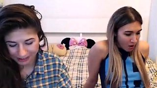 Long-Haired Lesbian Amateur Webcam Striptease