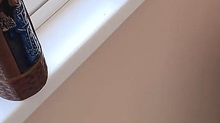 Blonde Mature Woman Gives Amazing Balcony Blowjob and Swallows Cum