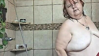 After a Hot Sshower Nurse Vicki Dries off and Does Some Other Grooming