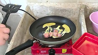 Breakfast is the most important meal of the day, if it comes out of my asshole, like these eggs with sausage