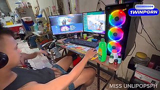 Filipina Stepsis Suck & Swallows Cum While Im Gaming!