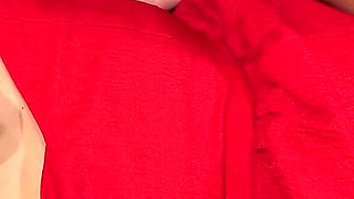 Beautiful Skinny College Girl Takes All the Cum on Her Dress After Long Slow Cock Teasing Handjob with Oil and Creme