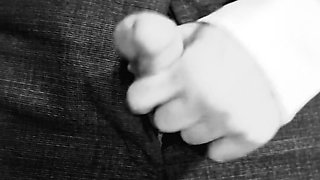 Jerking Off Untill I Cum In Slow Motion And Close Up (vertical video) Black and White filter