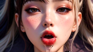 Horny Ai Slut Masturbates on the Floor Until She Cums