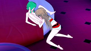 Animation, lesbian scissoring, game hentai
