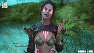 3D visual novel featuring a curvy blonde teacher with big boobs and a nice ass