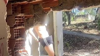 Exploring an Abandoned Building, 2 Amateur Boys Remove Their Clothes and One Starts to Bust a Nut